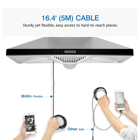 MoKo WiFi Endoscope 2.0 MP HD Wireless
Borescope Inspection Camera 16.4FT - Picture 4 of 4
